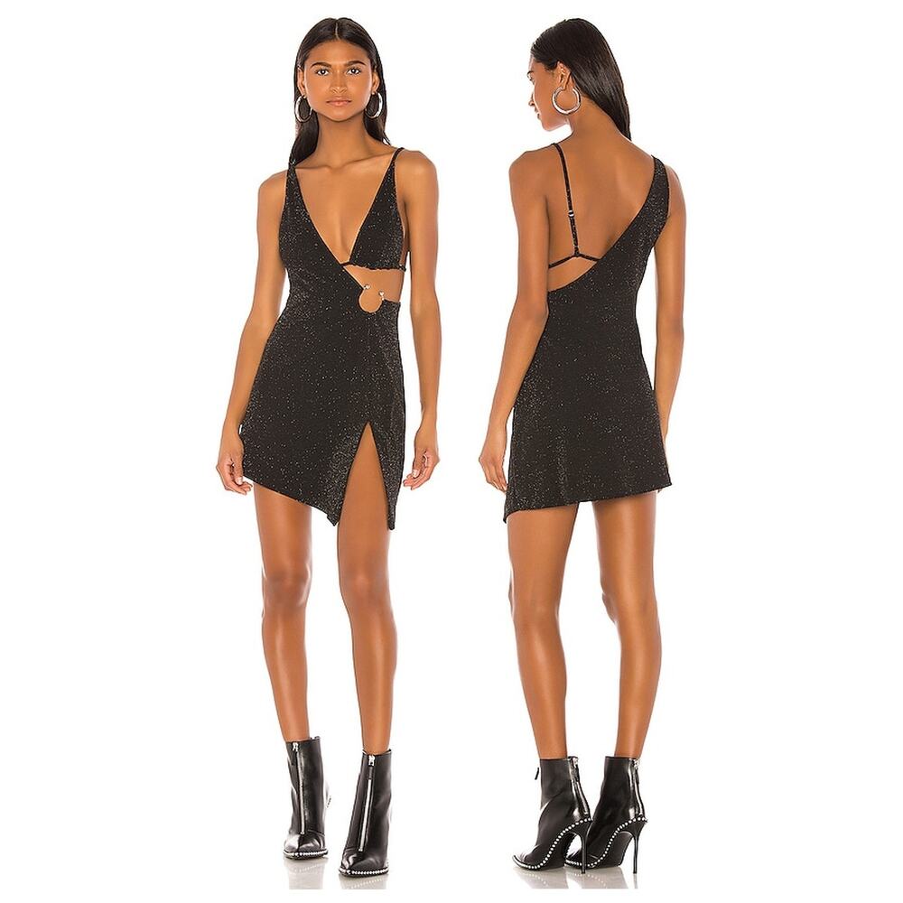 h:ours One Shoulder Mini Dress Shimmer Formal Party Cocktail Hoco Evening NYE XS